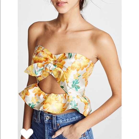 floral brocade tube top - Picture 2 of 2